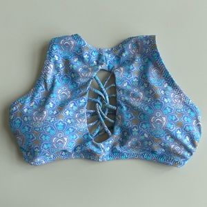 Altar’d State Swim Strappy Bikini Top in Blue Paisley - Size Small